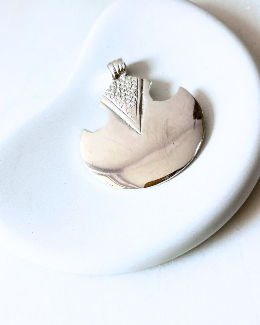 Big Ethnic Silver Filled Brass Pendant