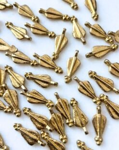 Textured Drop Brass Charms