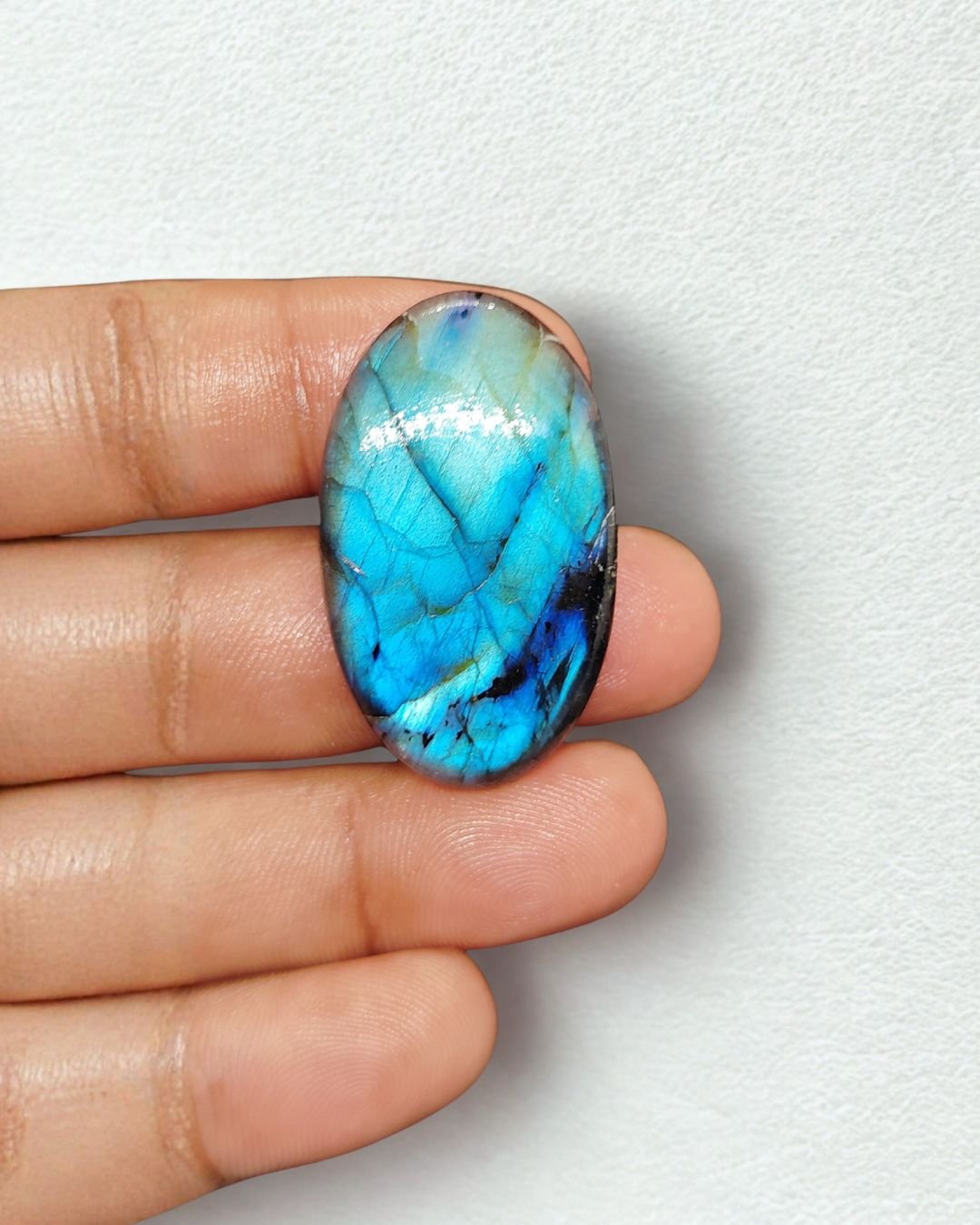 40mm Labradorite Cabochon - Oval Multi Flash - Image 2