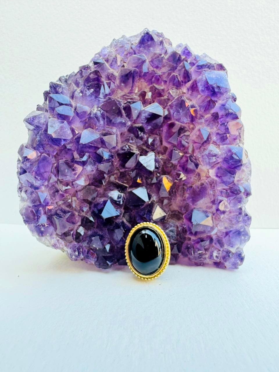 Black Onyx Grooved Stones Connectors