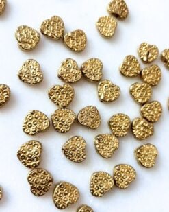 Textured Heart Brass Charms