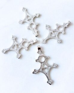 Alternative view of African Silver Filled Brass Cross Pendant