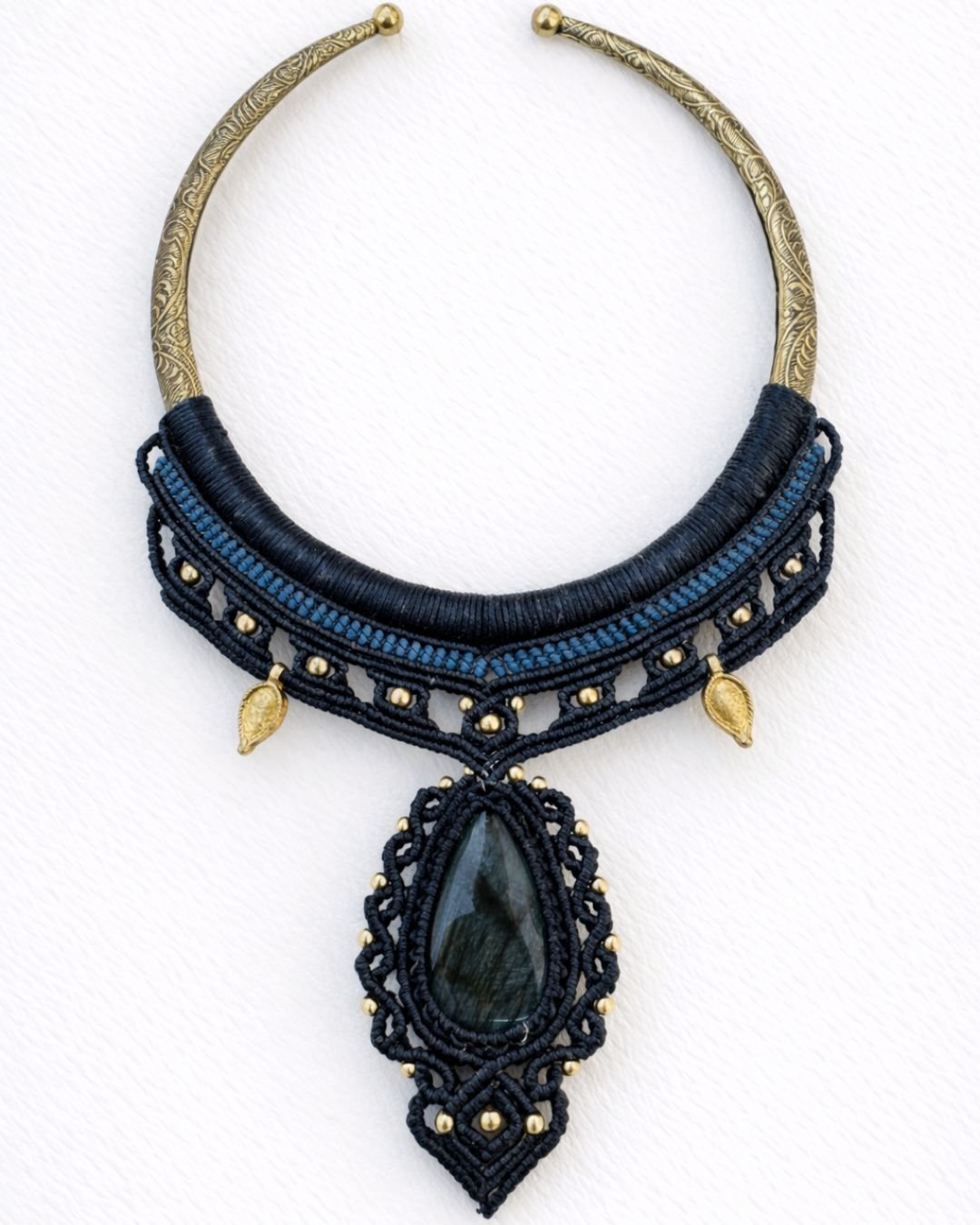 Labradorite Stone Macrame Choker