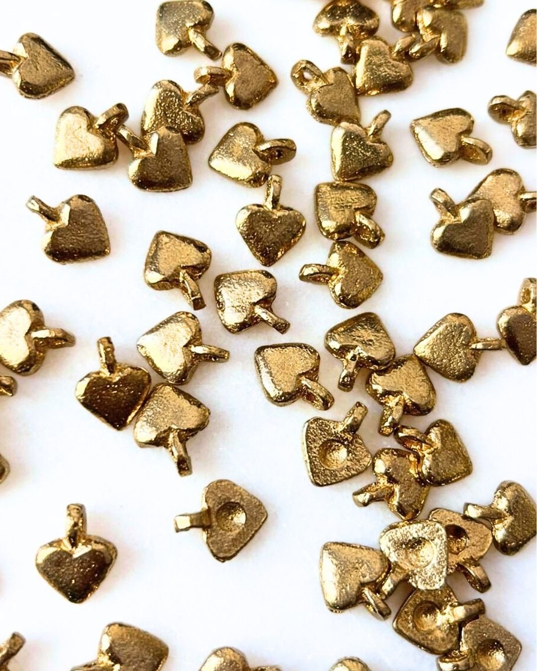Heart Brass Charms