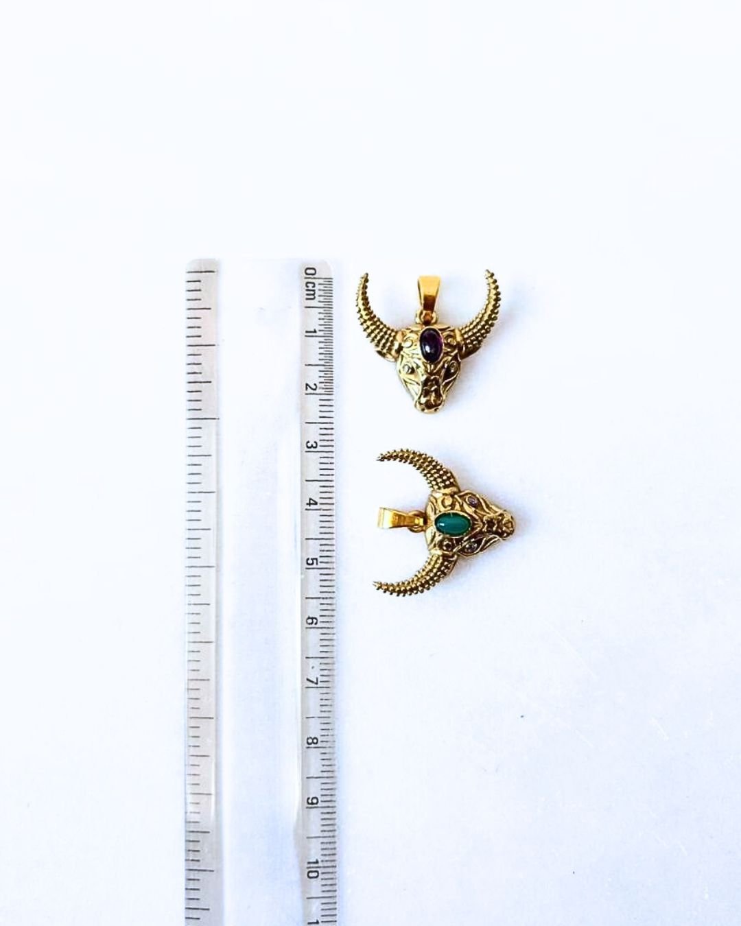 Horned Bull Head Brass Connector for Jewelry Making - Image 3