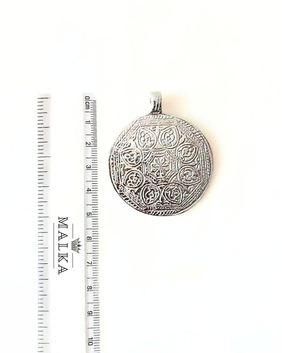Big Ethnic Silver Filled Brass Pendant - Image 3