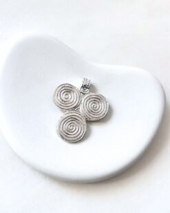 Big Ethnic Silver Filled Brass Pendant