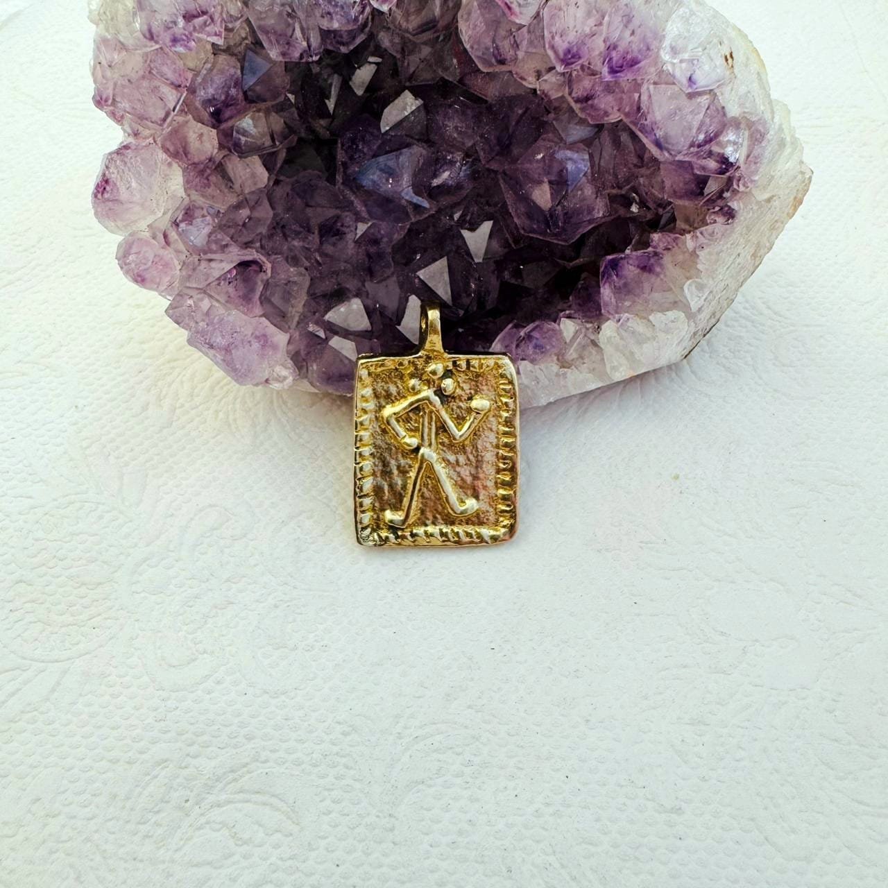 Ancient Figure Brass Pendant