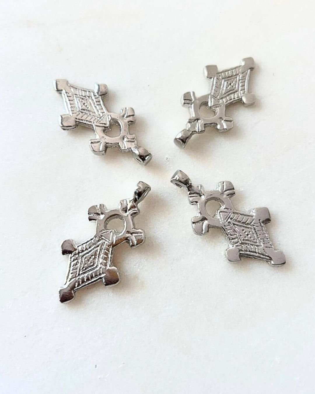 Boho Silver Filled Brass Tribal Cross - Image 2