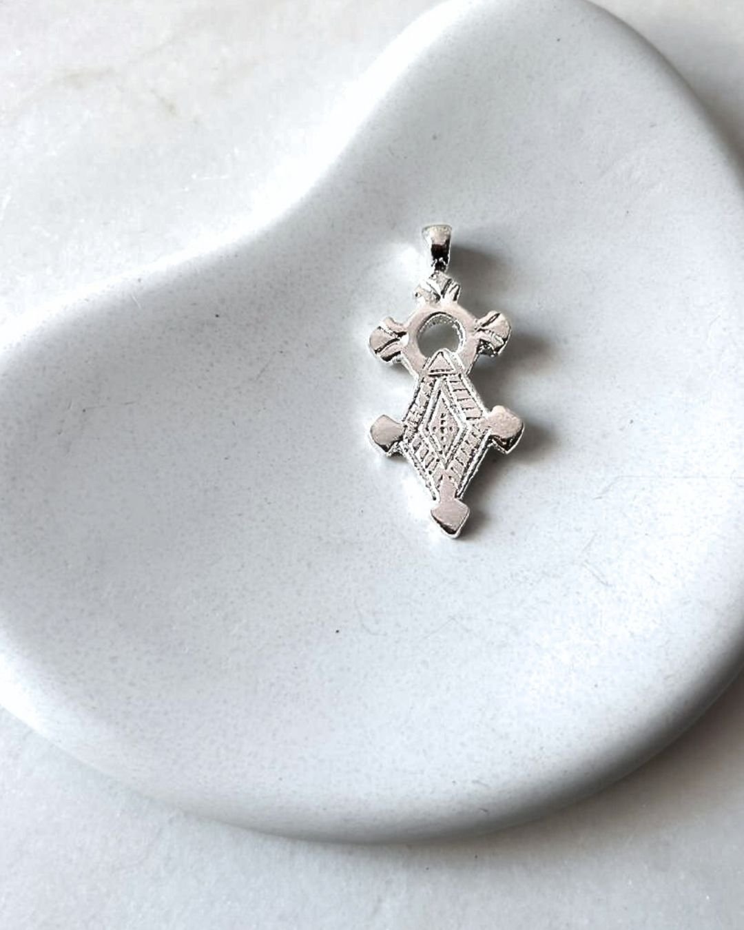 Boho Silver Filled Brass Tribal Cross