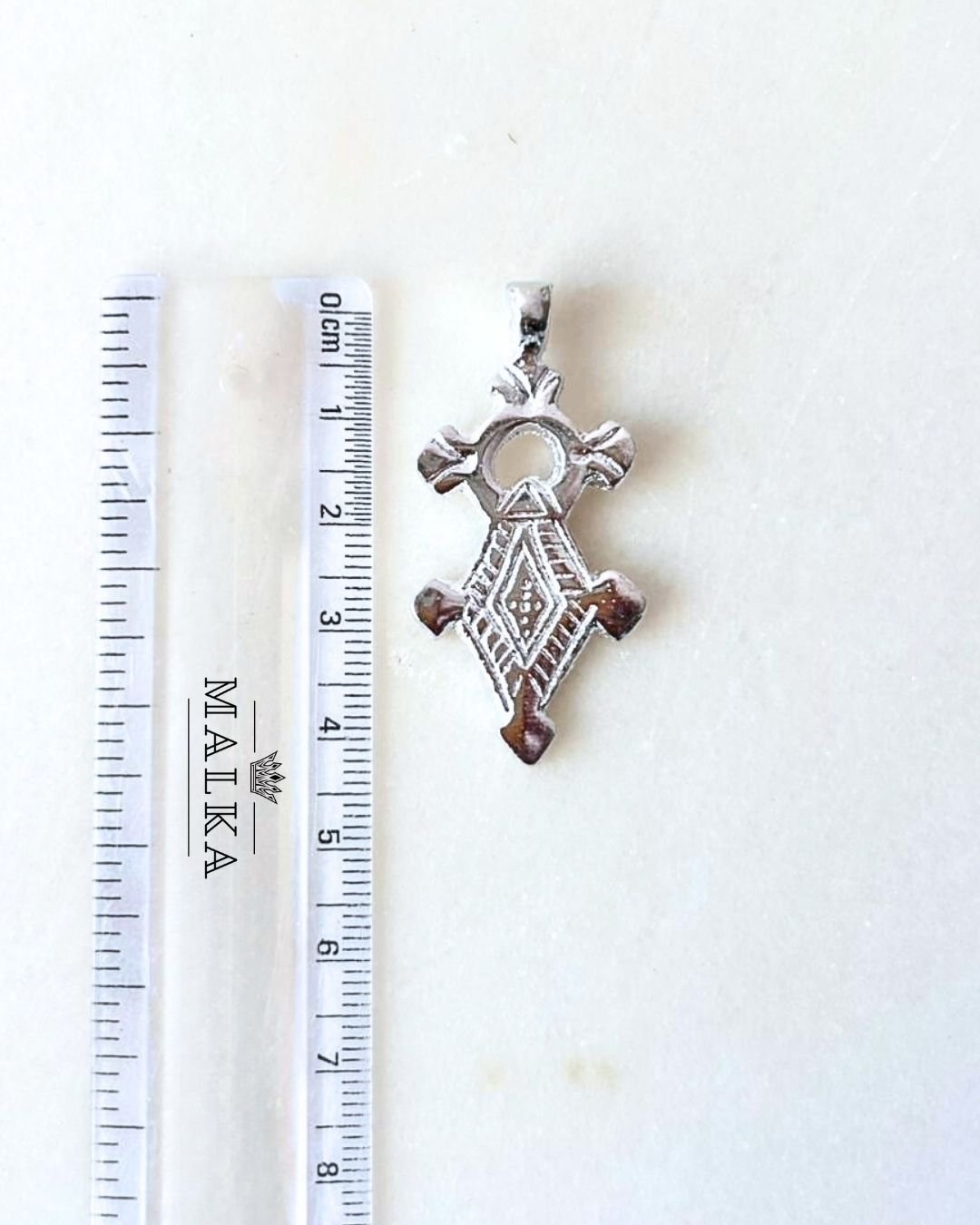 Boho Silver Filled Brass Tribal Cross - Image 3