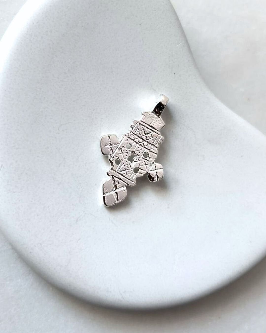 Vintage Silver Filled Brass Cross Amulet