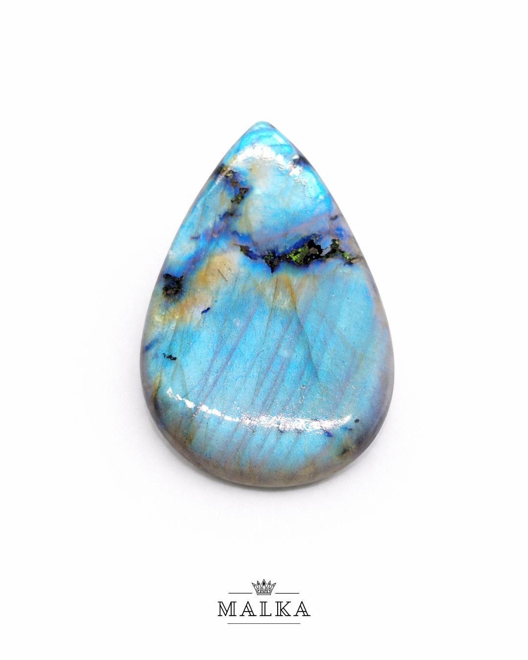 50mm Labradorite Cabochon - Drop Multi Flash