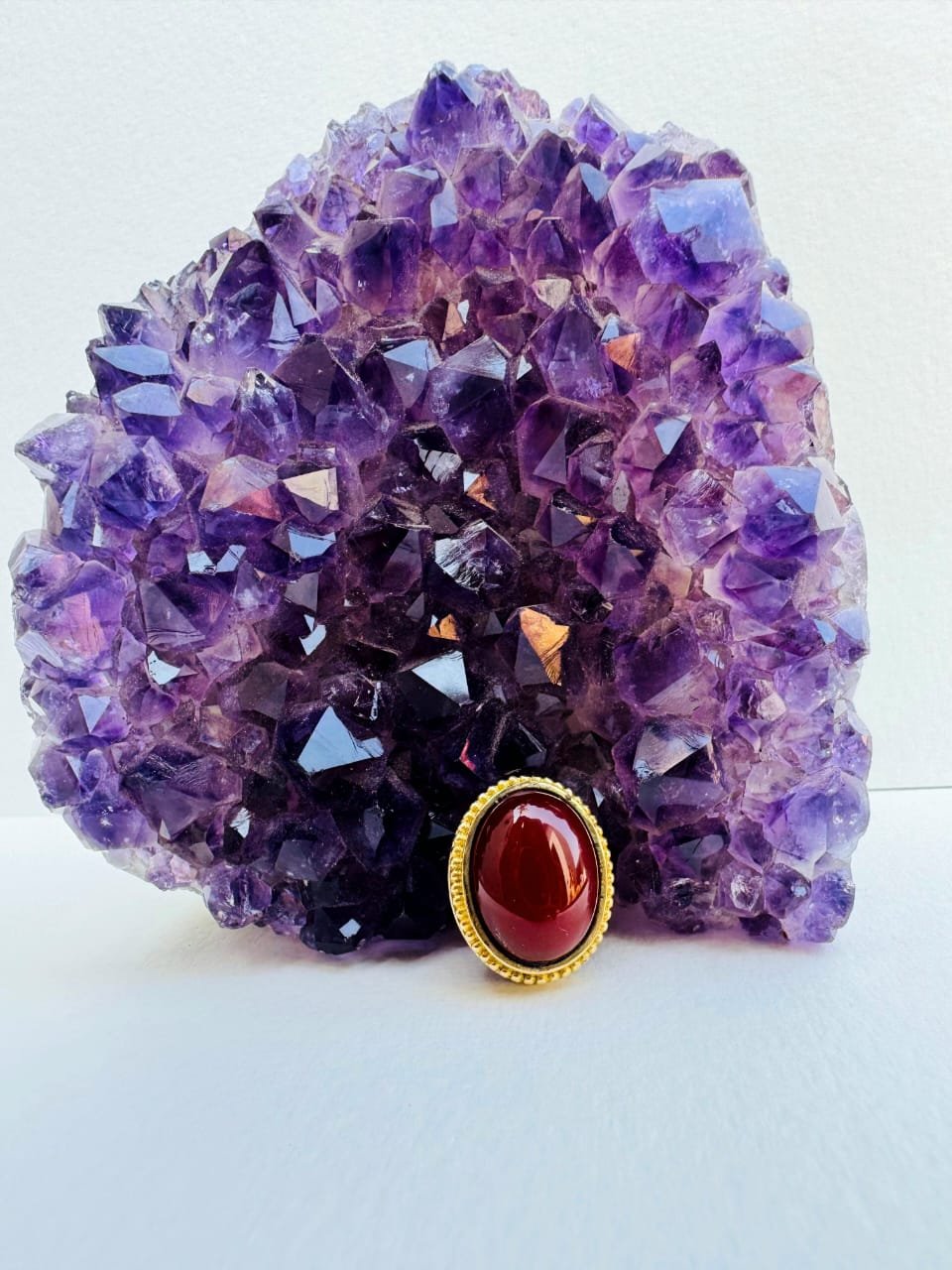 Oval Red Agate Grooved Stones Connectors