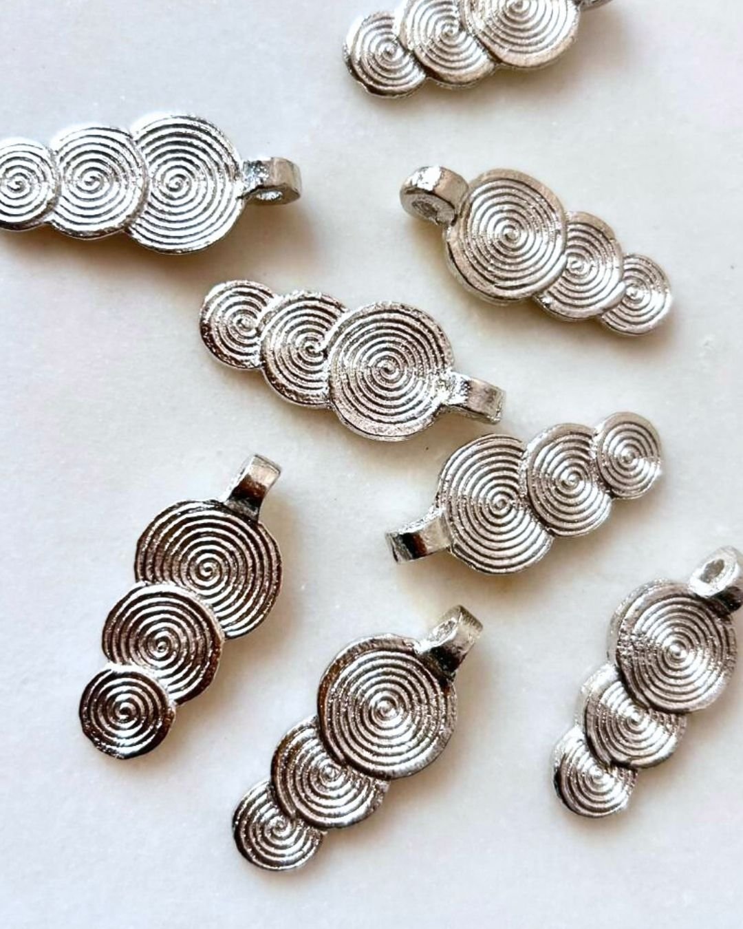 Triple Silver Filled Spiral Brass Charms - Image 2