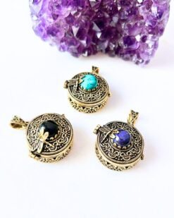 Vintage Dragonfly Stone Brass Connector for Jewelry Making