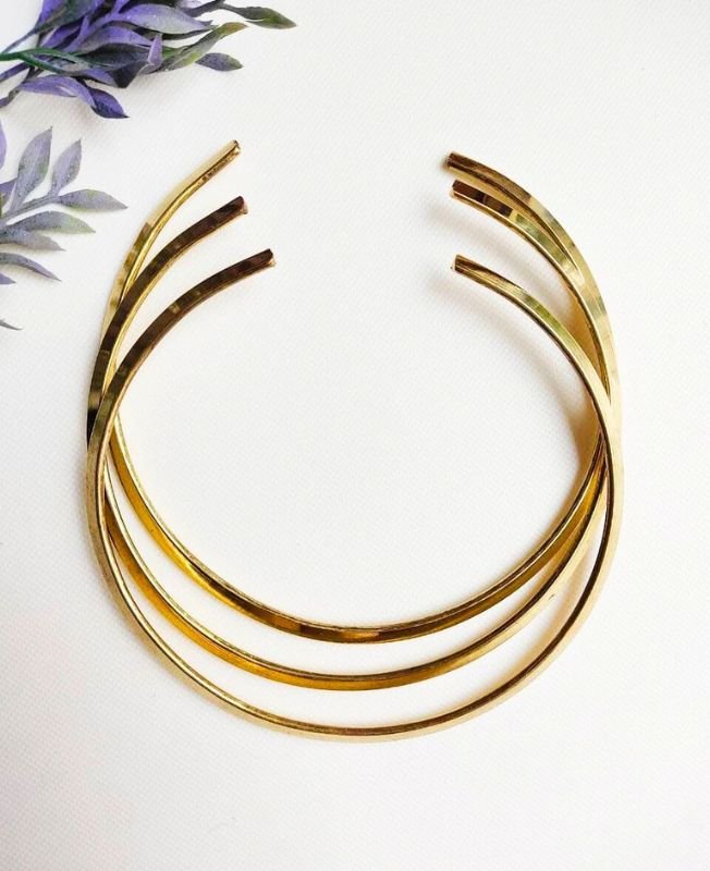 Radiance Sleek Minimalist Brass Choker Set