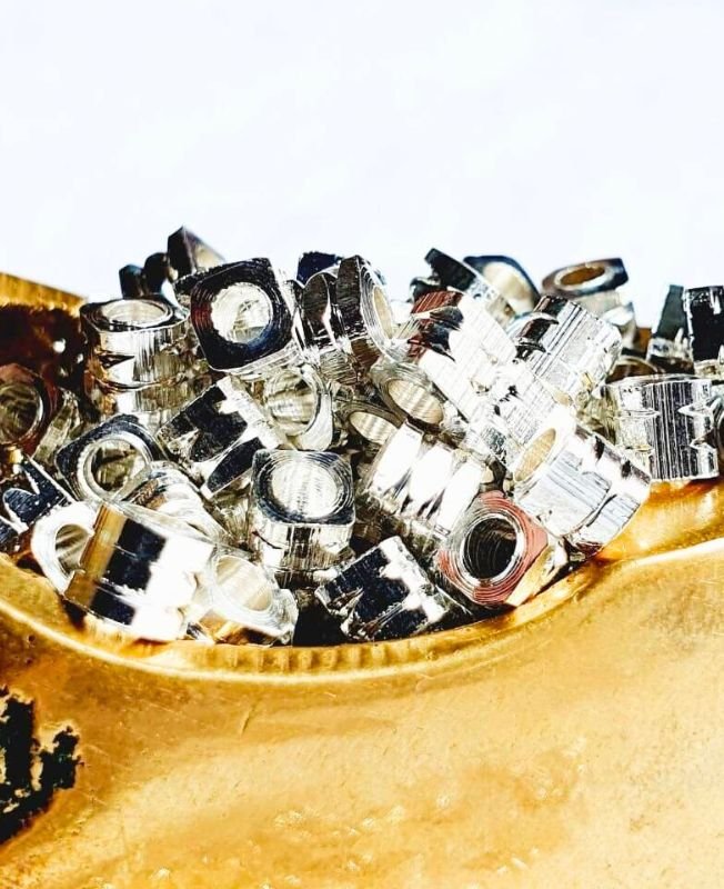 3.5MM Silver-Plated Textured Barrel Beads