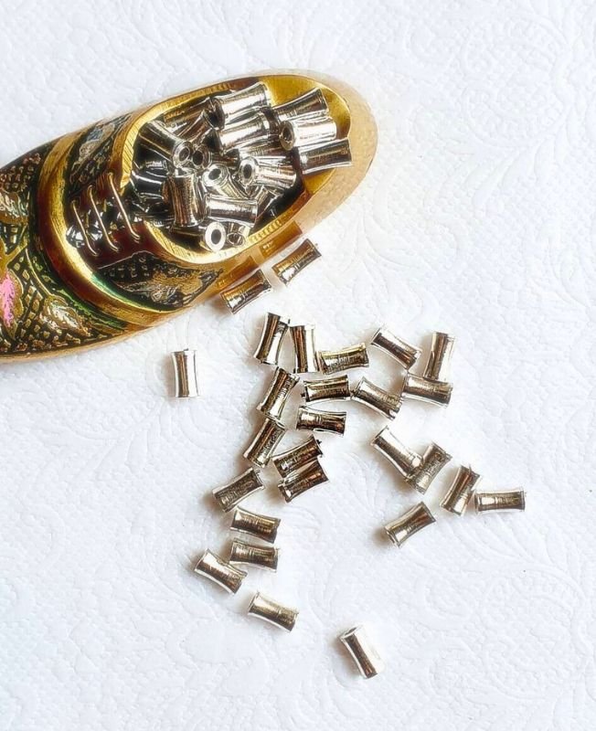 Big Pipe Silver Filled Brass Beads
