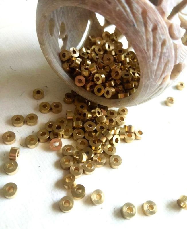 3MM Brass Donuts Geometric Beads