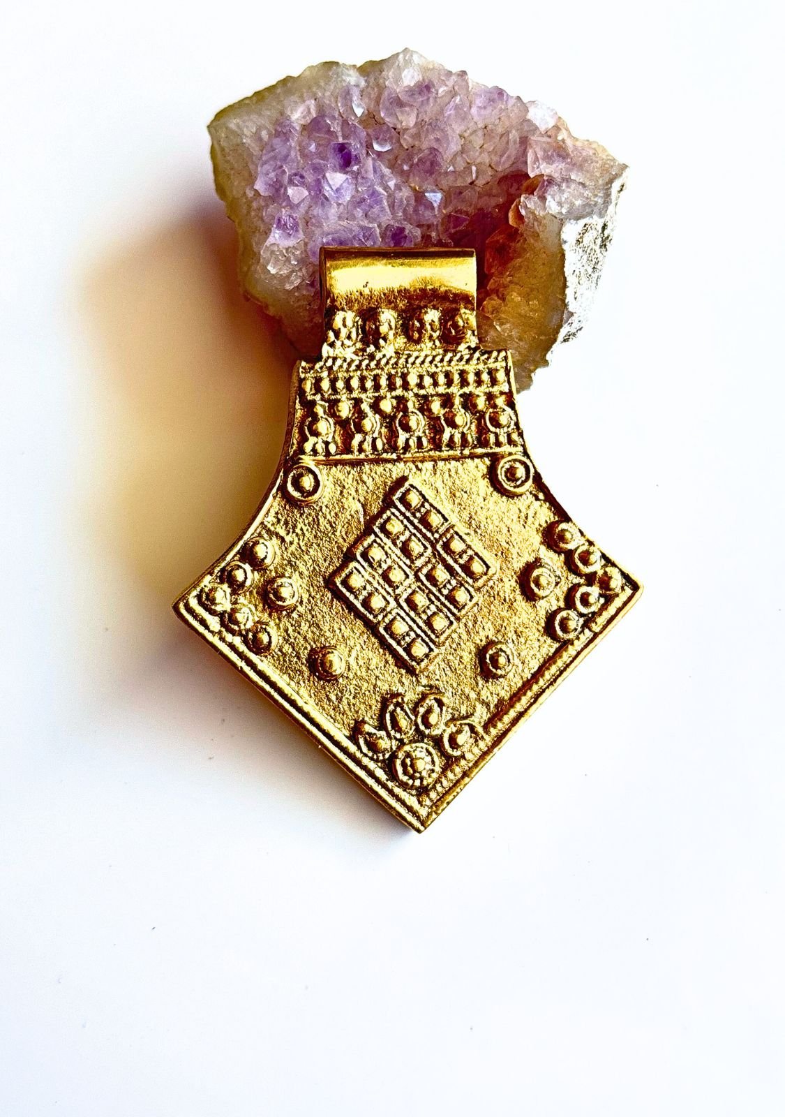 Big Ethnic Brass Pendant