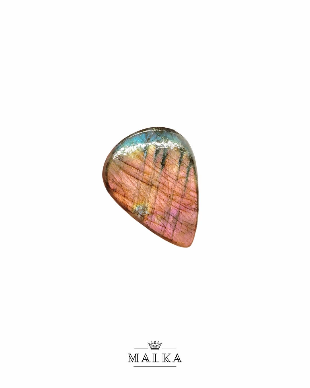 32mm Labradorite Cabochon - Drop Purple Flash
