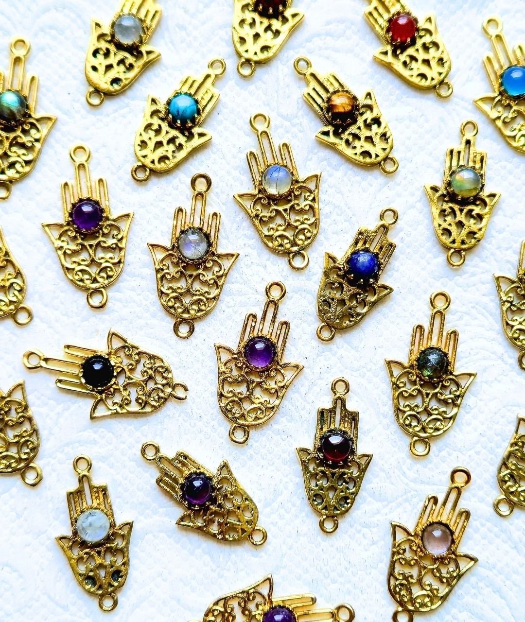 Hamsa Stone Charms