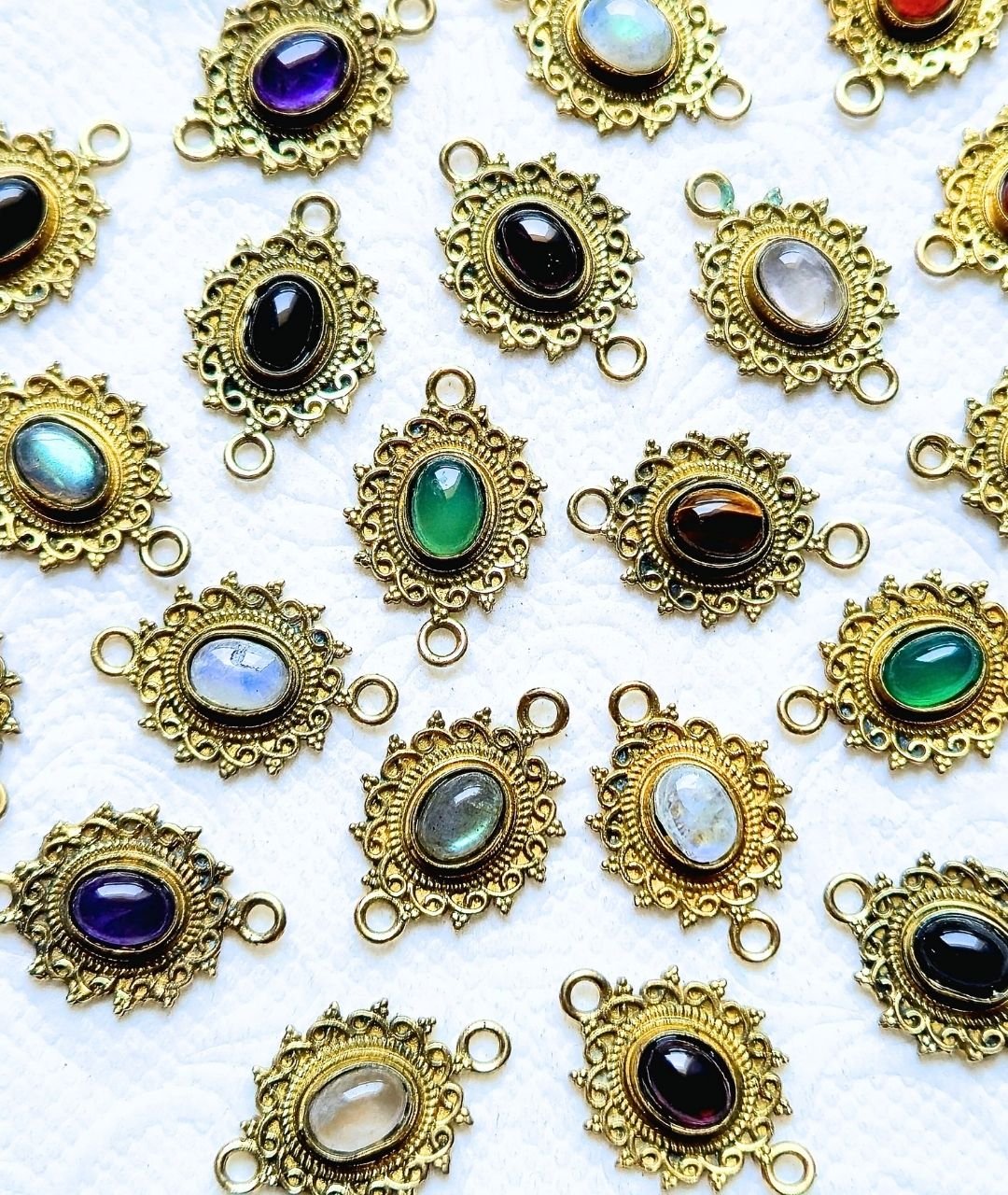 Mix Stones Boho Mandala Charms