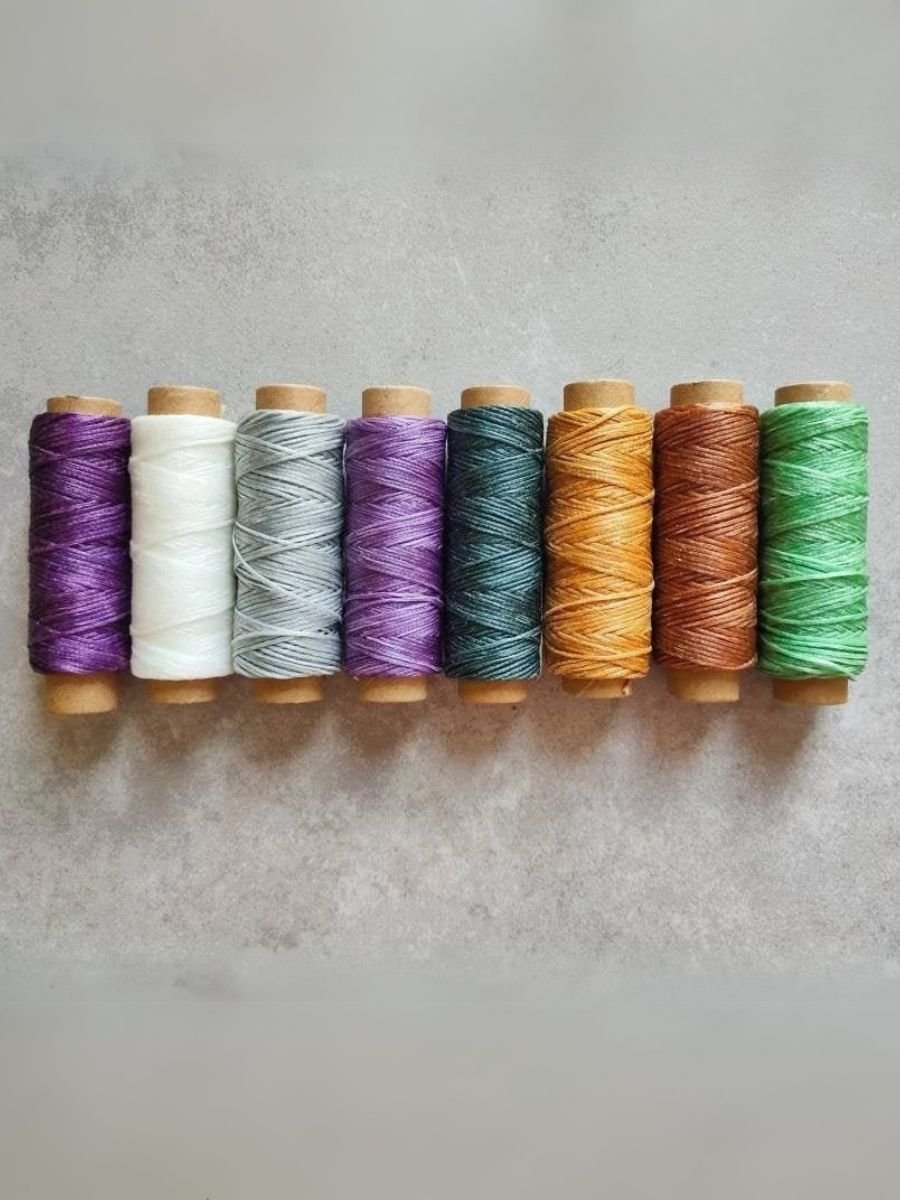 Waxed Polyester String – Woodland Tones Set of 8 for Macramé & Jewelry