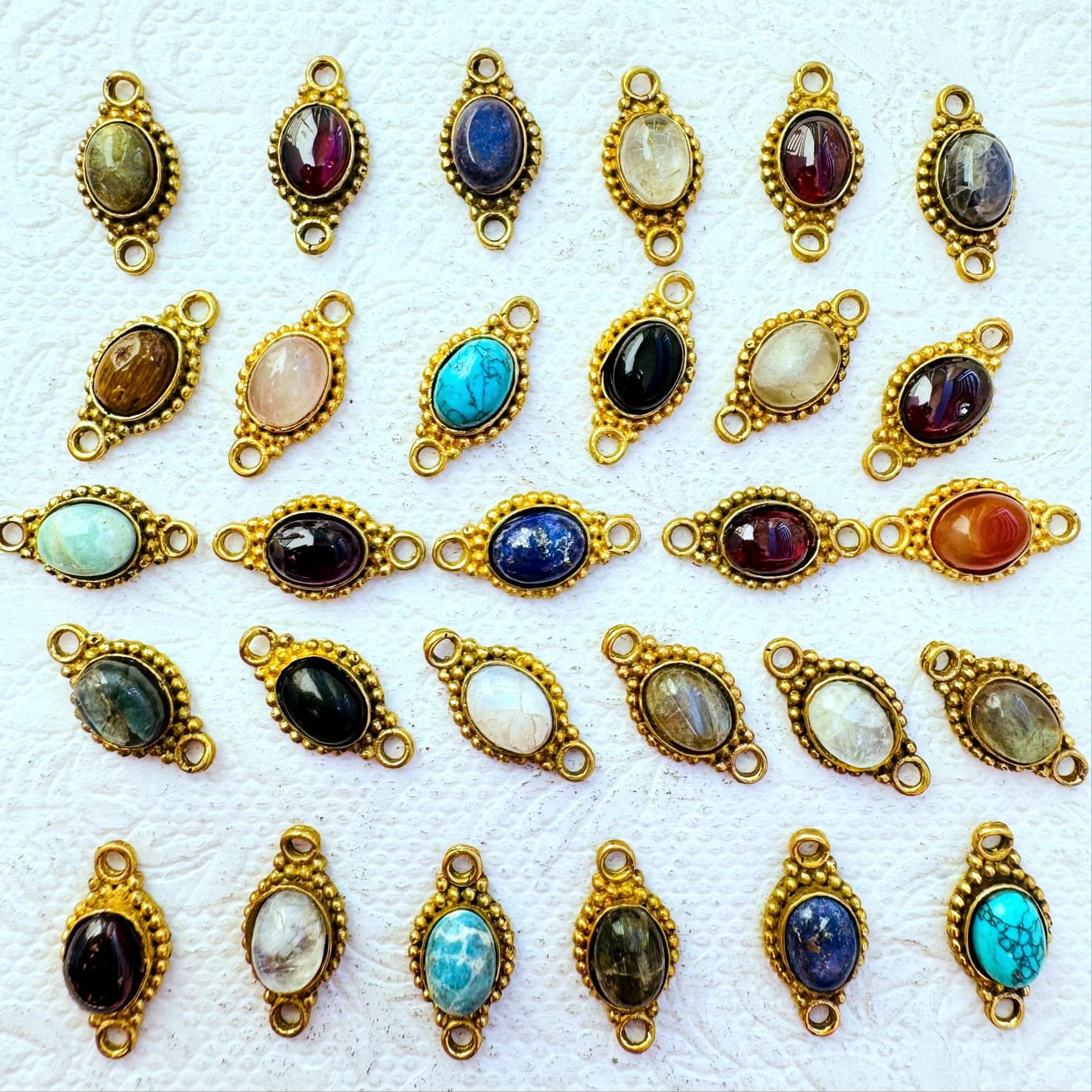 Drop Brass Gemstone Connectors