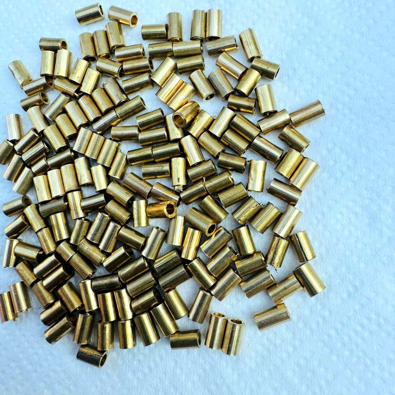 Cylindrical Tube Brass Beads