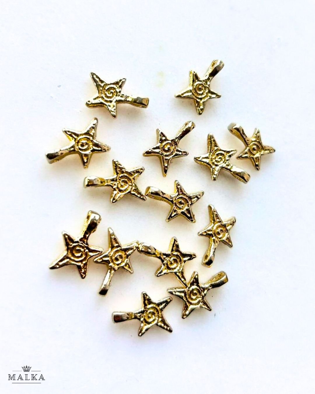Star Spiral Brass Charms