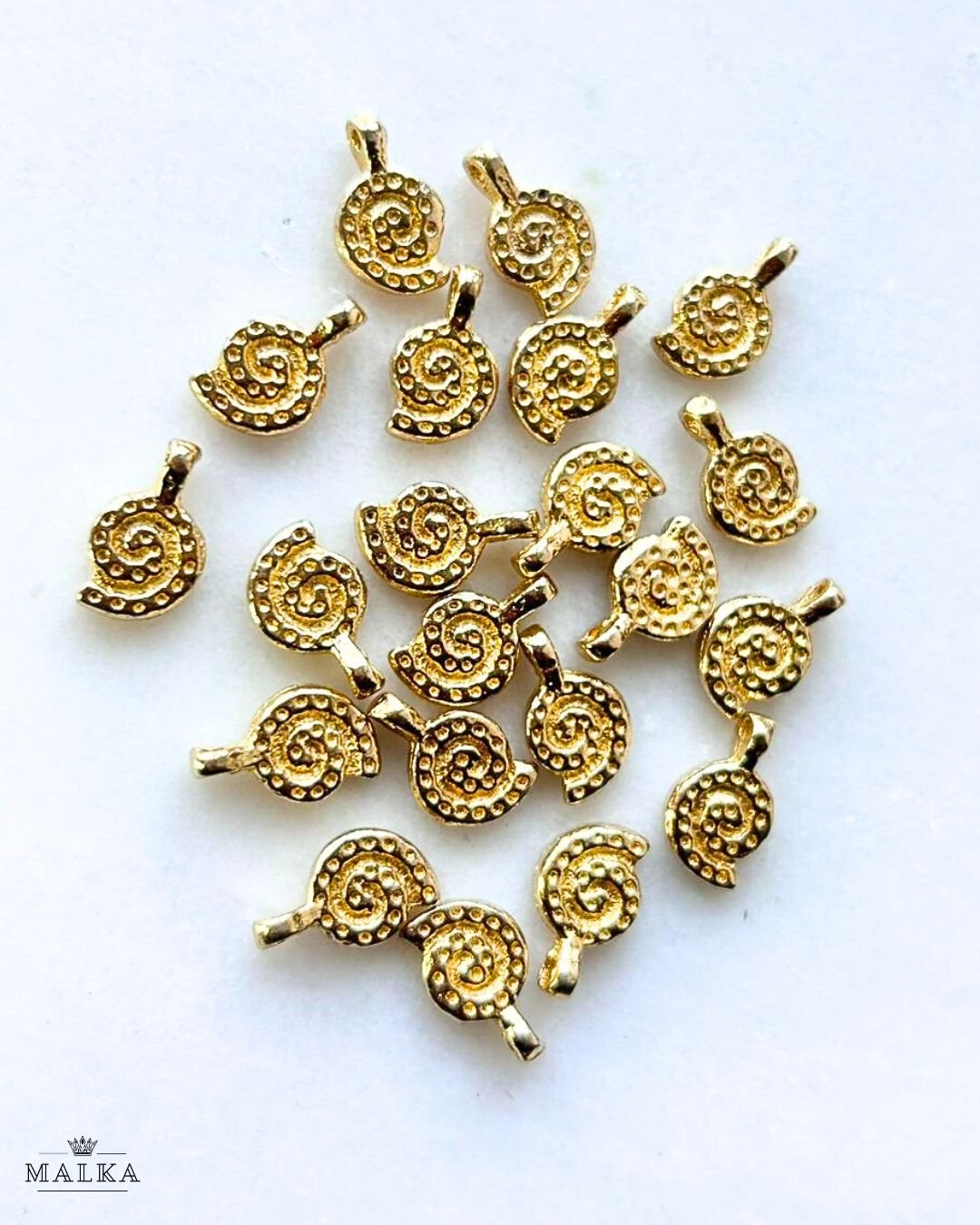 Spiral Shell Brass Charms