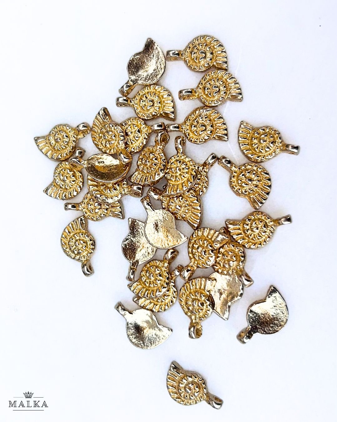 Spiral Shell Brass Charms