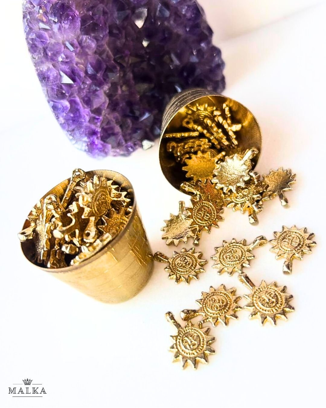 Sun Face Brass Charms