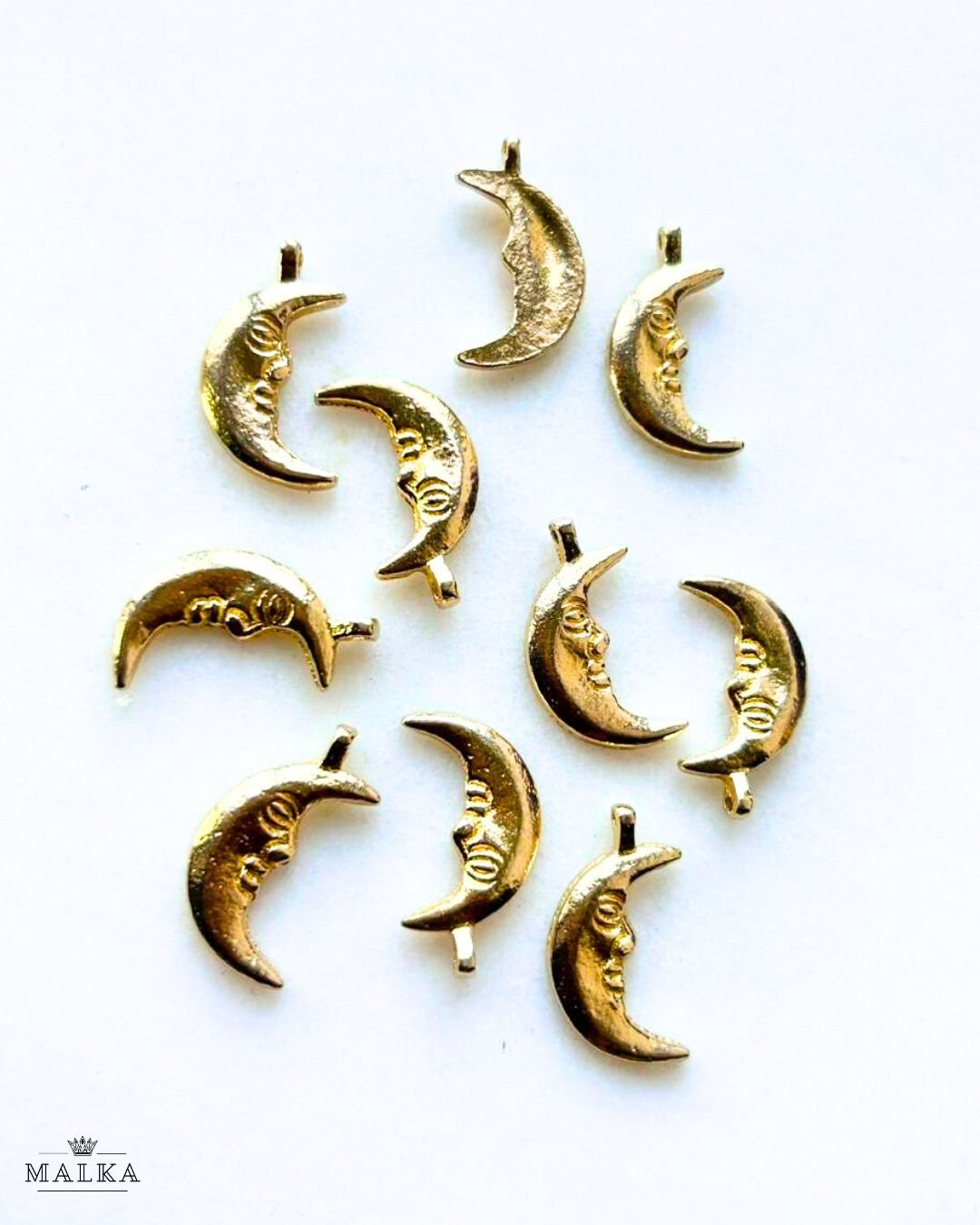 Crescent Moon Brass Charms