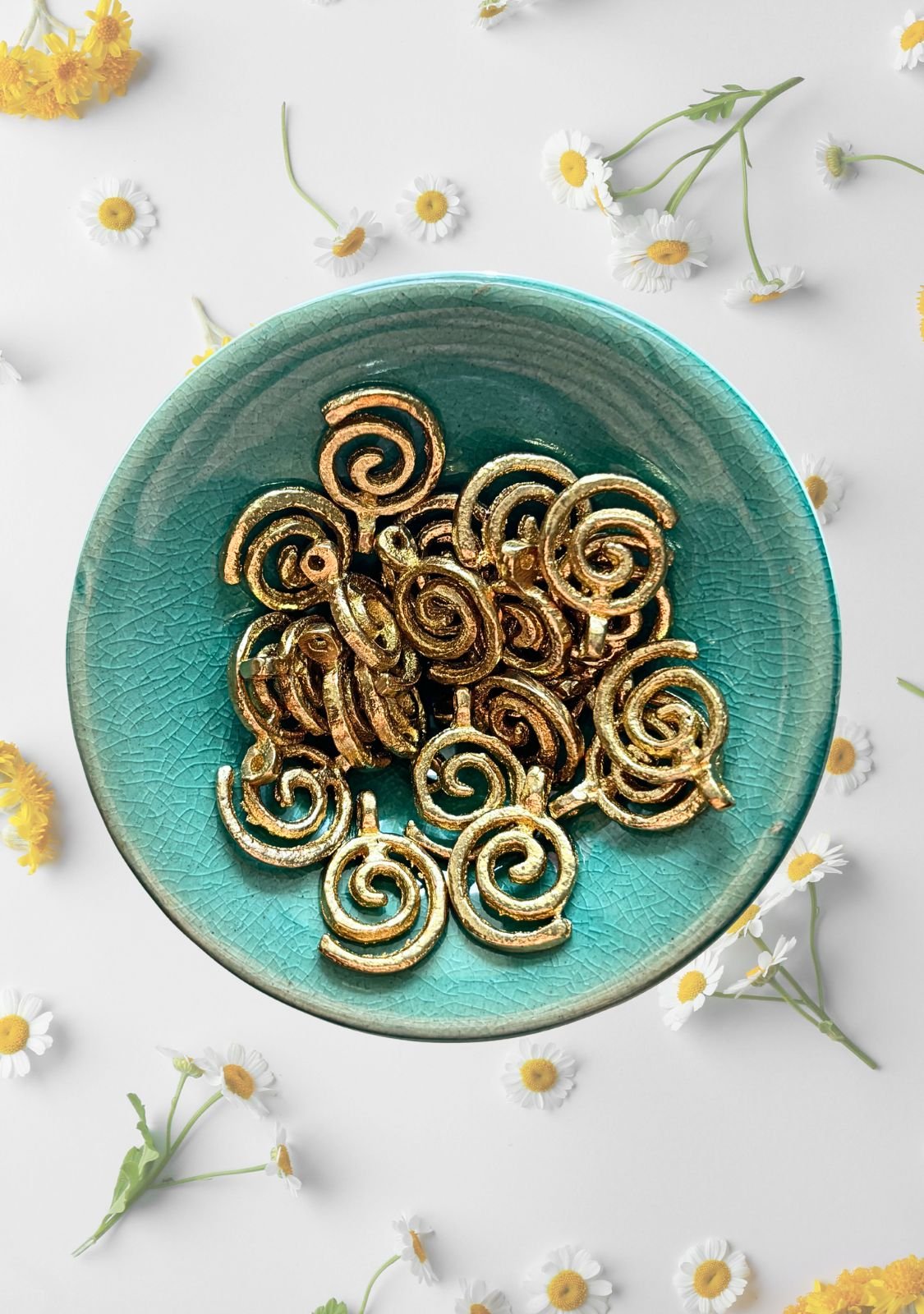 Spiral Brass Charms