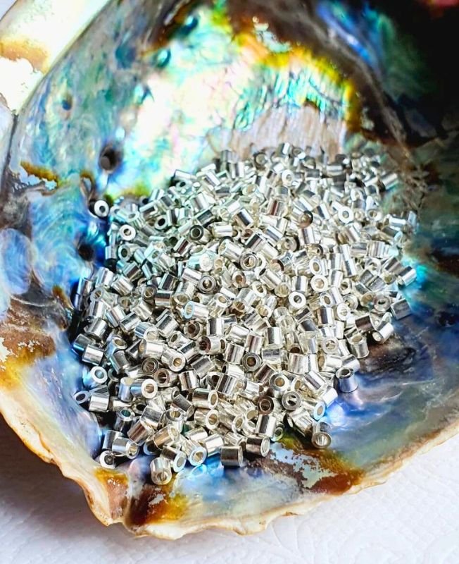 3MM Silver-filled brass small pipe beads