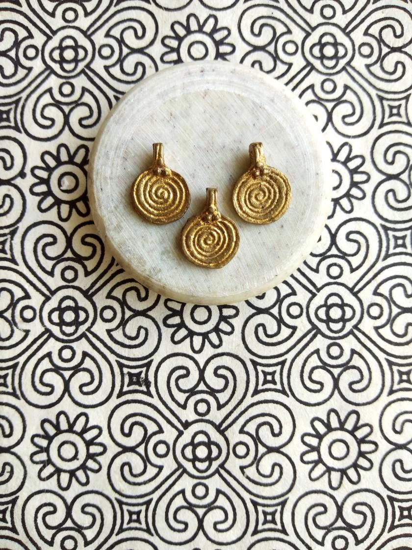Spiral Brass Charms 18mm