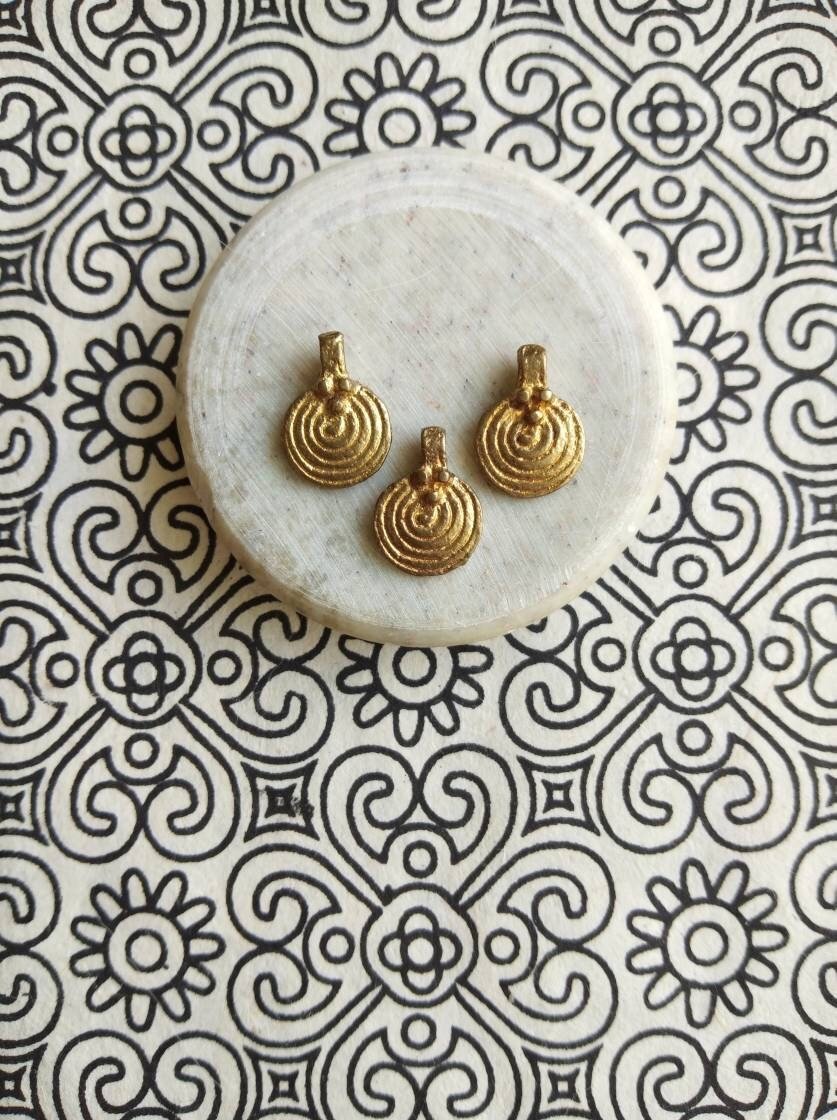 Spiral Brass Charms 17mm