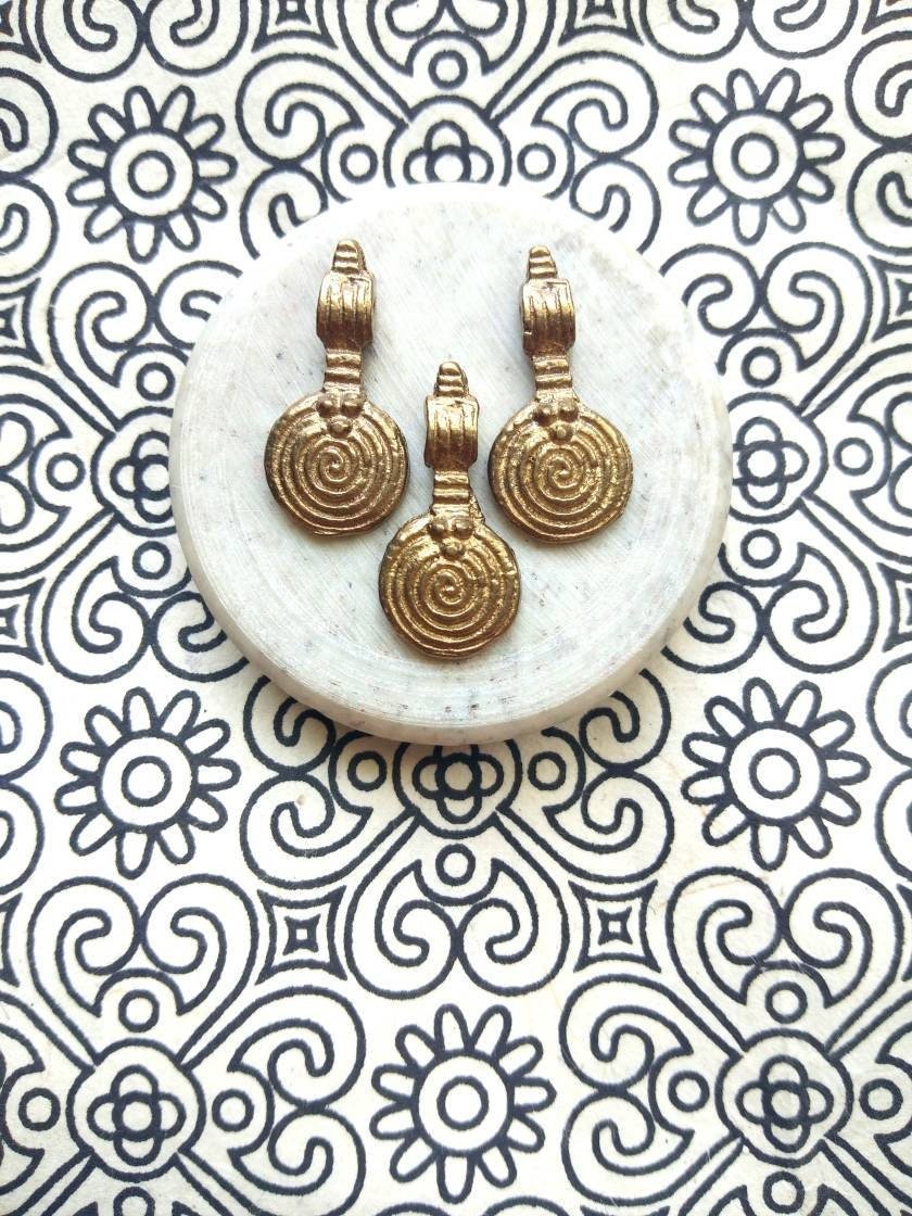 Spiral Brass Charms