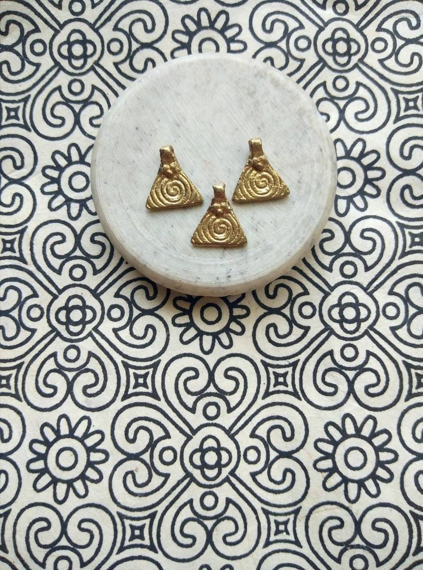 Triangle Brass Charms Pendants