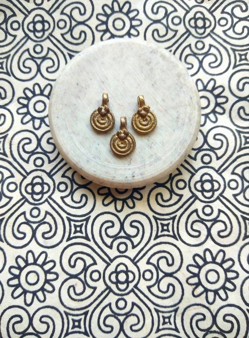 Spiral Brass Charms 14mm