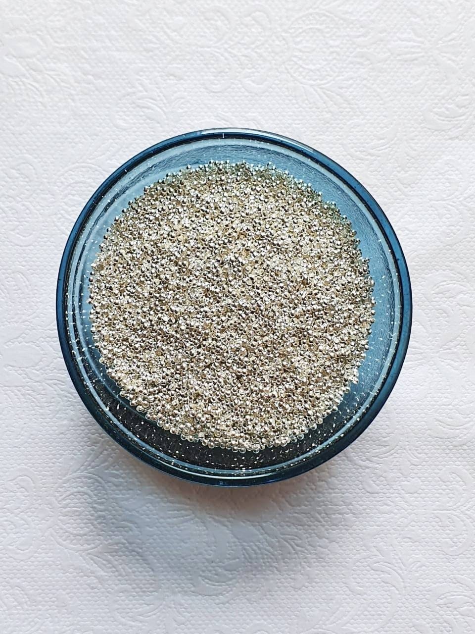 1mm Silver-Filled Stopper Beads