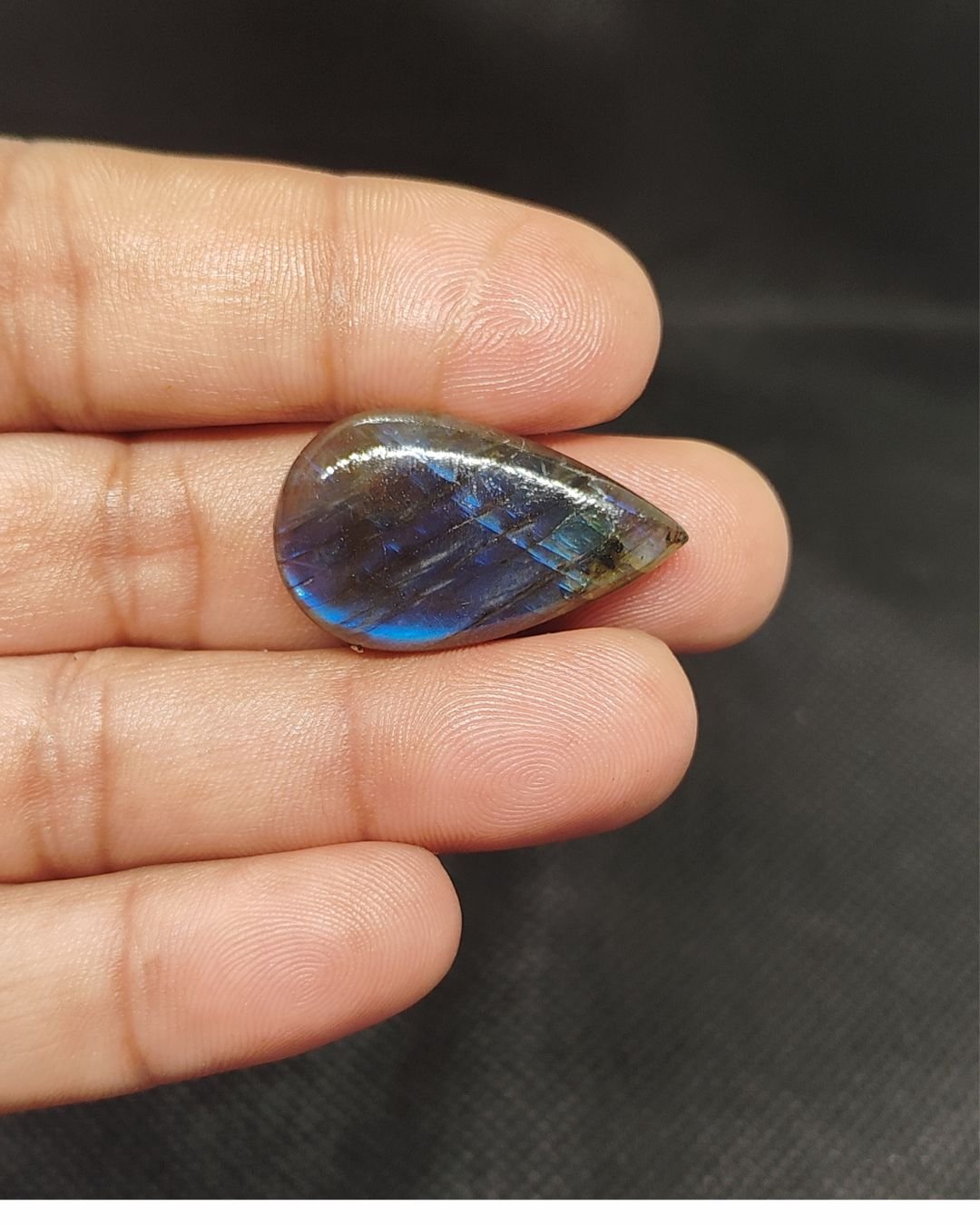 31mm Labradorite Cabochon - Drop Blue Shape - Image 3