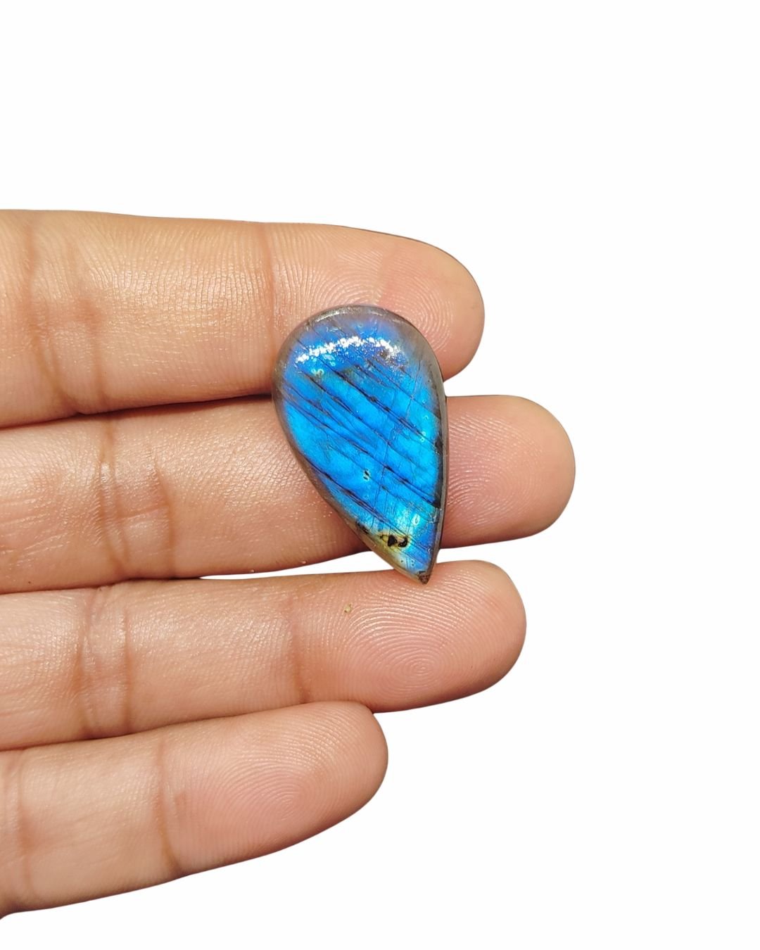 31mm Labradorite Cabochon - Drop Blue Shape - Image 2