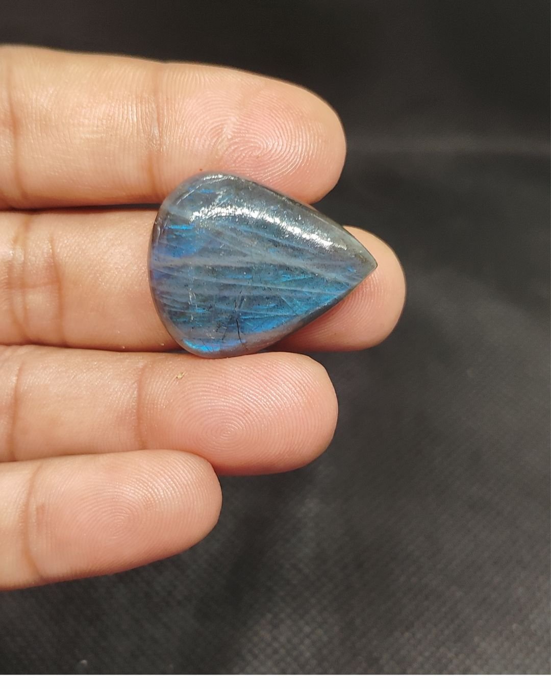 30mm Labradorite Cabochon - Drop Blue Shape - Image 2