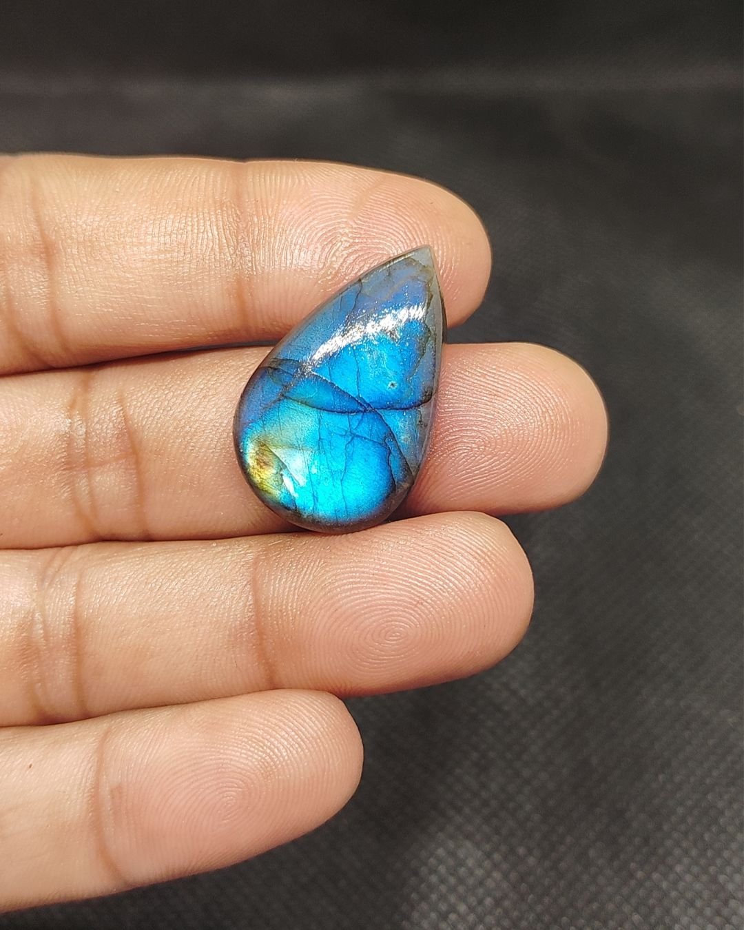 30mm Labradorite Cabochon - Drop Blue Shape - Image 3