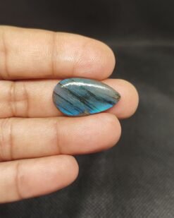 Alternative view of 28mm Labradorite Cabochon - Drop Light Blue Flash