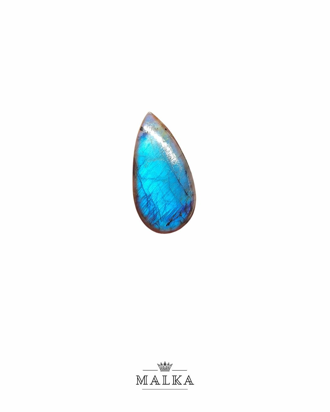 35mm Labradorite Cabochon - Drop Blue Shape